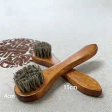 1pc Shoe Brush, Beechwood Handle, Horsehair Bristles, Leather Shoe Polishing Brush - Multicolor - View 10