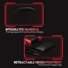 PORIYA Gaming Chair Office Computer Seating Racing PU Executive Racer Recliner Chair - 紅色 - 查看 7