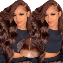 200% Density 13x4 Curly Wig Human Brazilian Hair 34 Inch Deep Wave Lace Front Wigs Human Hair Ultra-Thin Lace 0.1 Millimeter Wet And Wavy Lace Front Wigs Human Virgin Hair Pre Plucked 13x6 Deep Wave Wig For Women With Baby Hair 4x4 5x5 Put On And Go Glueless Wigs Human Blended Hair - Brown - View 8