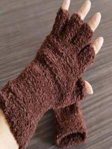 1 đôi găng tay nhung không ngón, thích hợp cho mùa thu/đông. - Nhiều màu - Xem 5