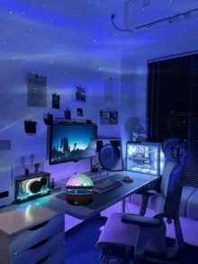 1pc USB Aurora Projection Light, Aurora Starlight Lamp With Remote Control, Adjustable Brightness LED Night Light, Decorative Lighting For Bedroom And Living Room Furniture, Party And Holiday Event Decorative Lighting, Perfect As Birthday Gifts, Valentine's Day Gifts, Christmas Gifts, Create A Romantic Aurora Starlight Atmosphere At Home! - 多色光 - 查看 2