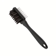 2-In-1 Suede And Nubuck Leather Shoe Cleaning Brush With Eraser - Durable Plastic, Dark Brown Handle, Black & White Bristles For Boot, Faux Leather, And Shoe Care, Suede Maintenance | Dual Function Brush | Effective Cleaning Tool, Shoe Polisher - Multicolor - View 3