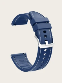 20mm/22mm 通用硅胶表带，双面硅胶材质，缝线设计，质感升级，防水易清洁，仿皮纹理，金属表扣，适用于华为手表、Garmin手表、Amazfit手表等通用接口手表，男女款均有5种颜色可选。