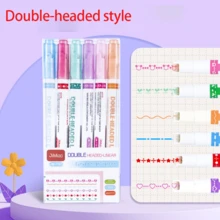 6pcs Fluorescent Wavy Ink Border Pens, Suitable For DIY Projects And Curved Marking, Versatile Use For School And Office, Random Colors, Back To School Creative Patterns, Party, Birthday Gift, Reward, New Year Gift