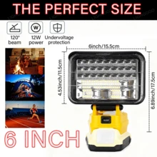 1-Piece, 6-Inch LED Floodlight With 2 USB Charging Ports For Outdoors, Camping, Auto Repair, Emergencies, Job Site Lighting And Outdoor Fishing (Batteries Not Included) - ĐÈN LÀM VIỆC 6 INCH - Xem 2