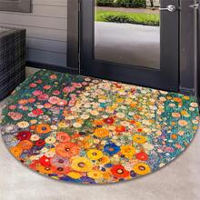 1pc Floral Oil Painting Doormat, Small Rug, Welcome Mat, Carpet, Floor Mat, Outdoor Doormat, Kitchen Rug, Home Decor, Front Door Mat, Area Small Rug, Outdoor Mat, Home Decor, Area Rug, Garden Rug, Washable Rug, Plush Rug, Thick Rug, Fluffy Rug, Autumn/Winter Rug - Multicolor - View 3