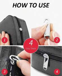 4pcs Zipper Repair Kit - Quickly Fix Broken Zippers On Suitcases, Bags & More - Gold - View 4