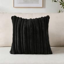 1pc/2pcs Solid Color Pillow Cover (Pillow Insert Not Included), Fabric Throw Pillow Case, Suitable For Living Room Sofa - Black Mother and Daughter Stripes - View 9