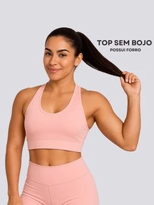 Conjunto Academia Top E Short Fitness Kit Roupa Com Shorts - Rosa Bebê - Visão 6