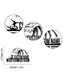 A Custom Ironwork Medal Display For Surfing Sports : Personalized Black Steel Medal Holder,Let Each Medal Shine With A Unique Charm, Perfect As A Gift For Friends And Family.