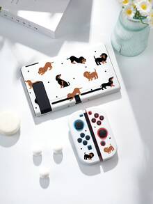 1个腊肠犬波点图案保护壳/保护套，兼容Switch2 (2025)、Switch NS、Switch OLED、Switch Lite，Switch2/Switch配件，全套包含带卡槽的底座、收纳袋、Switch保护壳，Switch玩家的最佳礼物 - 彩色 - 查看 17