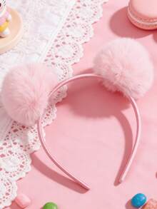 1个可爱毛绒发箍，黑/红/黄三色可选，女孩发饰，时尚日常佩戴头饰，红色 - 黃色 - 查看 14