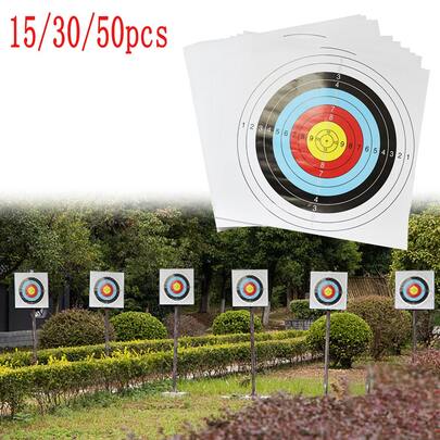 15/30/50 ورقة هدف رماية للرماية بالقوس والسهم والمقلاع والسهام، ورق هدف مقاس 40 * 40 سم للاستخدام الخارجي