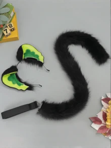 Conjunto de accesorios de cosplay de las Crónicas de la Batalla de Luo Xiaohei, que incluye diadema con orejas de bestia y cola, de textura realista y alta calidad, para una restauración perfecta del personaje. Un regalo divertido y adorable para fans del anime, accesorios de disfraz realistas y cómodos con orejas de gato, ideales para fiestas de gallinas, Pascua o carnaval. - Multicolor - Ver 5