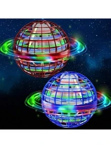 Bola flotante con luz levitante, esfera giradora LED en forma de bumerán, mini dron con bola voladora giratoria para interior y exterior - Multicolor - Ver 7