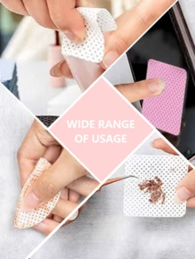 200/100片装指甲清洁湿巾 - 专业无绒指甲油卸除棉片，UV凝胶清洁纸巾，无香型美甲准备和完成清洁工具，浪漫情人节礼物 - 白色 - 查看 8