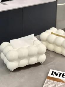 New Luxury Exquisite Candy Tissue Box, Home Living Room Tissue Paper Holder, High-End Restaurant Napkin Dispenser, Tissue Box Stand, Napkin Holder, 3-Compartment Style