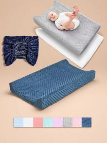 1pc Baby Massage Table Washable Cover, Soft Bubble Changing Pad Cover, Removable Diaper Changing Station Pad Cover - Multicolor - View 1