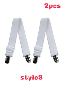 2/4Pcs/Set Triangle Quilt Holders, Metal Clip Adjustable Elastic Band Quilt Fixing Tool, Practical Invisible Anti-Slip Sheet Straps, Suitable For Sofa Cushions, Quilt Sheets, Home Textiles, Household Items,Black And White Options Available - Multicolor - View 5
