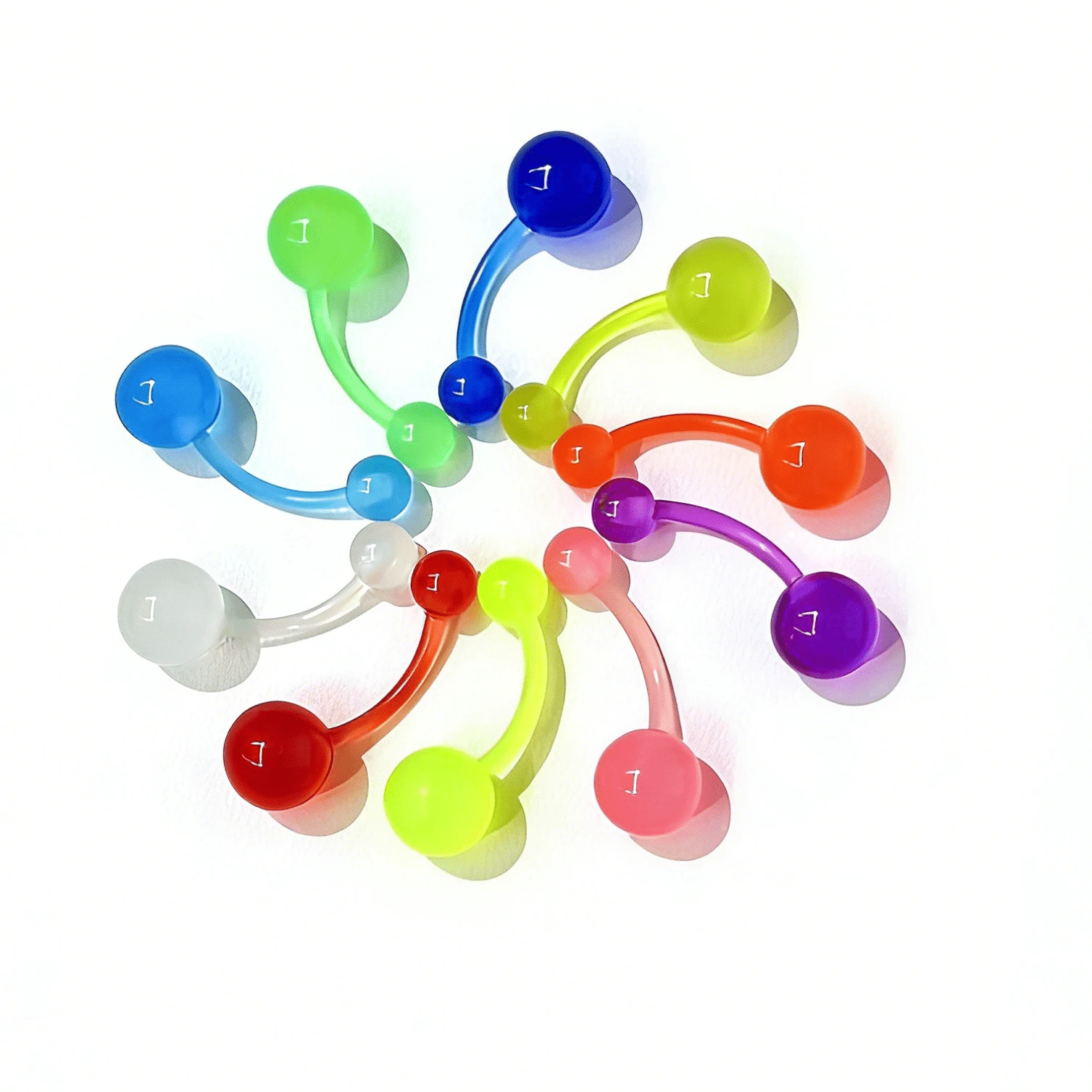 10pcs/set Glow In The Dark Belly Ring - Multicolor - View 1