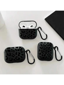 [Separate Design] Brand New Fashionable Black Patterned Protective Case Compatible With Airpods 4th Gen, Pro 3/1/2, Pro 3rd Gen, Pro 2 - Soft TPU Wireless Earphone Protective Case, Perfect Gift For Family And Friends - Black - View 5