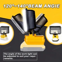 1-Piece, 6-Inch LED Floodlight With 2 USB Charging Ports For Outdoors, Camping, Auto Repair, Emergencies, Job Site Lighting And Outdoor Fishing (Batteries Not Included) - 6 INCH WORK LIGHTS - 查看 3