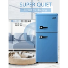 KRIB BLING 3.5Cu.Ft Compact Refrigerator Mini Fridge With Freezer, Small Refrigerator With 2 Door, 7 Level Thermostat Removable Shelves For Kitchen, Dorm, Apartment, Bar, Office, Silver/Black/Blue - 藍色 - 查看 2