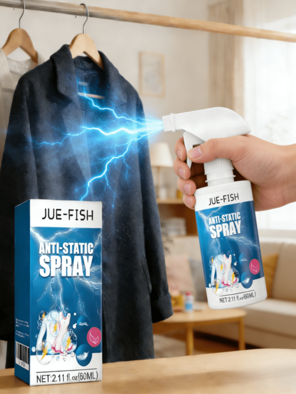 防静电喷雾，适用于家居衣物、床上用品、羽绒服、头发等，令衣物柔软顺滑，有效防止静电，是秋冬季节的理想伴侣，也是馈赠亲友的佳品。