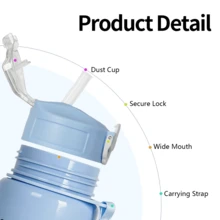 1pc 750ml/26oz Cute Donut Pattern Tumbler Bottle With Straw, 10 Styles Available, Woven Handle, Portable & Durable, Suitable For Outdoor, Travel, Sports, Holiday & Birthday Gift - Multicolor - View 4