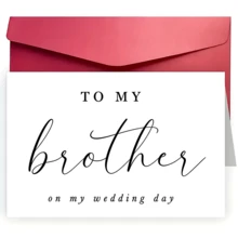 1张婚礼贺卡，送给我的姐姐、最好的朋友、我的兄弟、我的婚礼派对成员，婚礼祝贺，圣诞节和情人节浪漫婚礼贺卡，真挚的婚礼祝福 - 彩色 - 查看 16