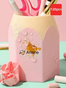 1-240pcs Custom Name Stickers - Personalized Stationery Stickers, Clear Waterproof Oilproof Stickers, Cute Cartoon Pattern Reusable No-Iron Name Tags, Perfect For School, Home, Office, Student Dorm Storage, Daycare, Summer Camp, Ideal For Pencils, Erasers, Pencil Cases, School Supplies, Water Bottles - Multicolor - View 11