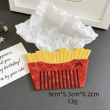 1 pièce Peigne à cheveux design fruit unique, peigne en acétate en forme de crème glacée et de hamburger drôle, multicolore mignon pour femmes, kit de coiffure, outil capillaire, pour salon de coiffure, beauté, voyage essentiel, produits capillaires, soins capillaires, accessoires capillaires, kit d'outils capillaires pour salon de coiffure, beauté à domicile, voyage essentiel, produits capillaires, soins capillaires, brosse à cheveux, accessoires capillaires - Multicolore - Voir 6