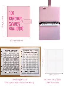 100 Envelopes Money Saving Challenge Binder, Money Saving Challenge Budget Binder With 100 Cash Envelopes, Money Saving Binder With Pre-Numbered Pockets, Easy And Fun Way To Save $5,050, Suitable For Valentine's Day, Ramadan, Back To School, Christmas, Birthdays, Graduations, And Other Occasions