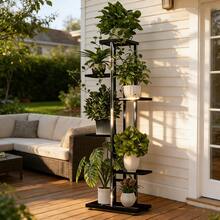 1pc 6-Tier Plant Stand - 2026's Absolute Best-Selling Plant Stand - Upgraded Edition - Display Stand 6-Tier Plant Stand, Storage Rack Perfectly Fits Balconies, Succulents & Home Decor Easy Assembly Plant Stand, 100% Pure Iron Material Suitable For Indoor/Outdoor Plant Stand - Ideal For Courtyards, Gardens, Balconies & Living Room Decor Living Room Decor | Decorative Flower Stand | Rust-Resistant Structure, Home Decor Flower Stand, Balcony Plant Pot Rack - Black - View 5