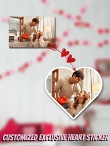 60-1000pcs Customized Waterproof Stickers, Personalized Stickers, Logo Stickers, Business Stickers, Labels, Mailing Labels, Wedding Stickers, Party Stickers, Birthday Stickers, Halloween Stickers, Christmas Stickers, Independence Day Stickers, Thanksgiving Stickers, Waterproof Adhesive Suitable For Wedding, Housewarming, School, Home, Kitchen, Bathroom, Bedroom, Tea Room, Office - Valentine's Day - Heart Shape - View 3