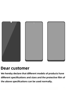 3pcs Compatible OPPO Phone Privacy Protection Film, Full Coverage Anti-Peep Tempered Glass Screen Protector, Essential Screen Protection For Daily, Office, Home Use, Waterproof, Shockproof, Anti-Fall, Anti-Scratch, Anti-Fingerprint - Black - View 10