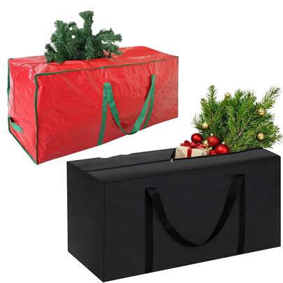 Christmas Tree Storage Bag – Heavy Duty Christmas Tree Bag Fits Up To 7.5ft Tall Artificial Christmas Tree, Waterproof With Durable Handles & Zipper Xmas Tree Storage Bag Moving Bags 7ft/9ft Christmas Xmas Tree Decoration Lights Presents Gift Zip Up Sack Fabric Storage Bag Waterproof Décor Accesories Organiser
