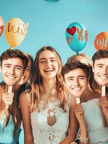 Decor Big Head Face Cutouts, Custom Bachelorette Party, 1/3/5/10pcs Photo Face Masks Birthday Party Decorations Personalised Fan Face Cutout Head On A Stick Cut Out Funny Face Mask,Personalized Big Head Cutout On A Stick Custom Face Cutout Party Decor Accessories Upload Photo Image For Birthday, Weddings,Friends, Relatives, The Best Gift,Party, Decoration - Multicolor - View 7