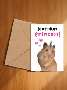 1pc "Birthday Princess" Celebration Greeting Card - Lovely Wishes For Daughter And Loved Ones | High-Quality Floral Crown Design | Suitable For Family, Friends And Special Occasions