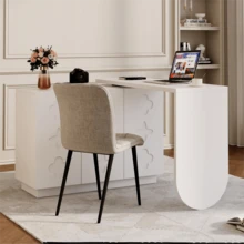 Swivel L-Shaped Computer Desk, White, 110 Cm - White - View 4
