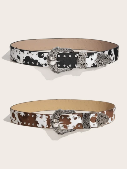 1 chiếc thắt lưng thời trang nữ đa năng họa tiết da báo cổ điển, thắt lưng trang trí cá nhân hóa, dây đeo quần phong cách độc đáo.