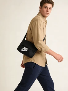 Nike 22*4*15厘米 女士运动轻便休闲单肩包，通勤旅行斜挎包 CW9300-010 - 黑色 - 查看 8