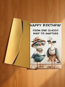 1pc Unique Bird-Themed Birthday Greeting Card, "Birthday Wishes From An Elegant Bird", Two Fashionable Bird Designs, Suitable As Friendship Birthday Gift, High-Quality Card With Envelope - Multicolor - View 21