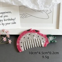 1 pièce Peigne à cheveux design fruit unique, peigne en acétate en forme de crème glacée et de hamburger drôle, multicolore mignon pour femmes, kit de coiffure, outil capillaire, pour salon de coiffure, beauté, voyage essentiel, produits capillaires, soins capillaires, accessoires capillaires, kit d'outils capillaires pour salon de coiffure, beauté à domicile, voyage essentiel, produits capillaires, soins capillaires, brosse à cheveux, accessoires capillaires - Multicolore - Voir 7
