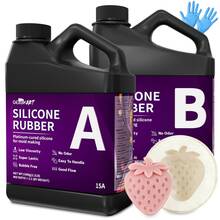 Super Elastic Silicone Mold Making Kit 2000g/1000g - 1:1 Volume Mix Liquid Silicone Rubber For Resin, Plaster, Candle, Soap Casting - Ideal For DIY Craft Molds - 1000g+1000g - 查看 1