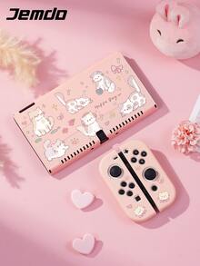 1pc Ins Style Cat & Bow Graphic Switch/Switch 2 Console Protective Case, Compatible With New Switch 2 (2025)/Switch NS/Switch OLED/Lite, Switch Gaming Accessories, Full Set Including Storage Pouch, Card Slot Base, Best Gift Compatible With Switch Players - Multicolor - View 14
