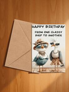 1pc Unique Bird-Themed Birthday Greeting Card, "Birthday Wishes From An Elegant Bird", Two Fashionable Bird Designs, Suitable As Friendship Birthday Gift, High-Quality Card With Envelope - Multicolor - View 20