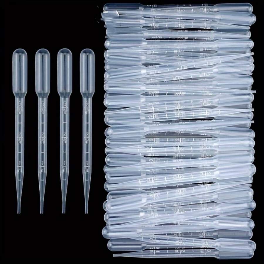 30/60/100個一次性塑料滴管 - 0.1盎司刻度滴管，圓形，無味，僅限手洗，適用於實驗室和手工藝使用，適合精確測量，實驗室設備，耐用塑料，返校季