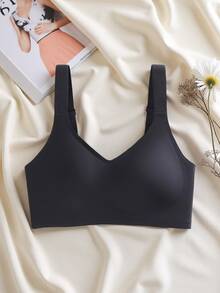 2pcs Minimalist Comfortable Sports Bras For Women, Wireless, Solid Color - Multicolor - View 5