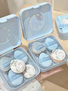 2026新款羊毛拇指化妆海绵套装，水滴形多功能拇指化妆海绵（5个），柔软亲肤天鹅绒化妆海绵，适用于遮瑕、高光、腮红，干湿两用 - 彩色 - 查看 5